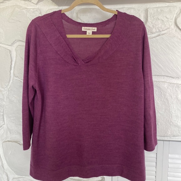 Coldwater Creek Sweaters - Cold water Creek purplish pink 50% wool V type neckline sweater